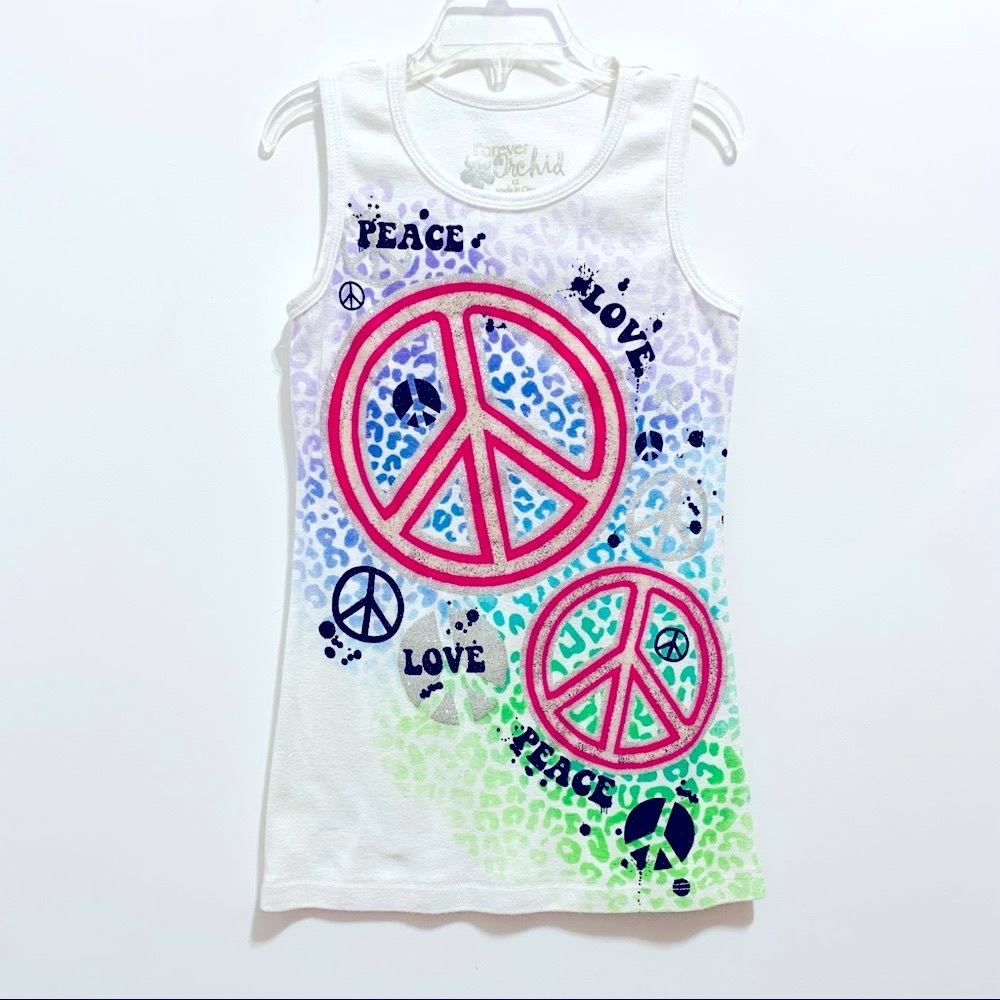 Forever Orchid Girl’s White Tank Top